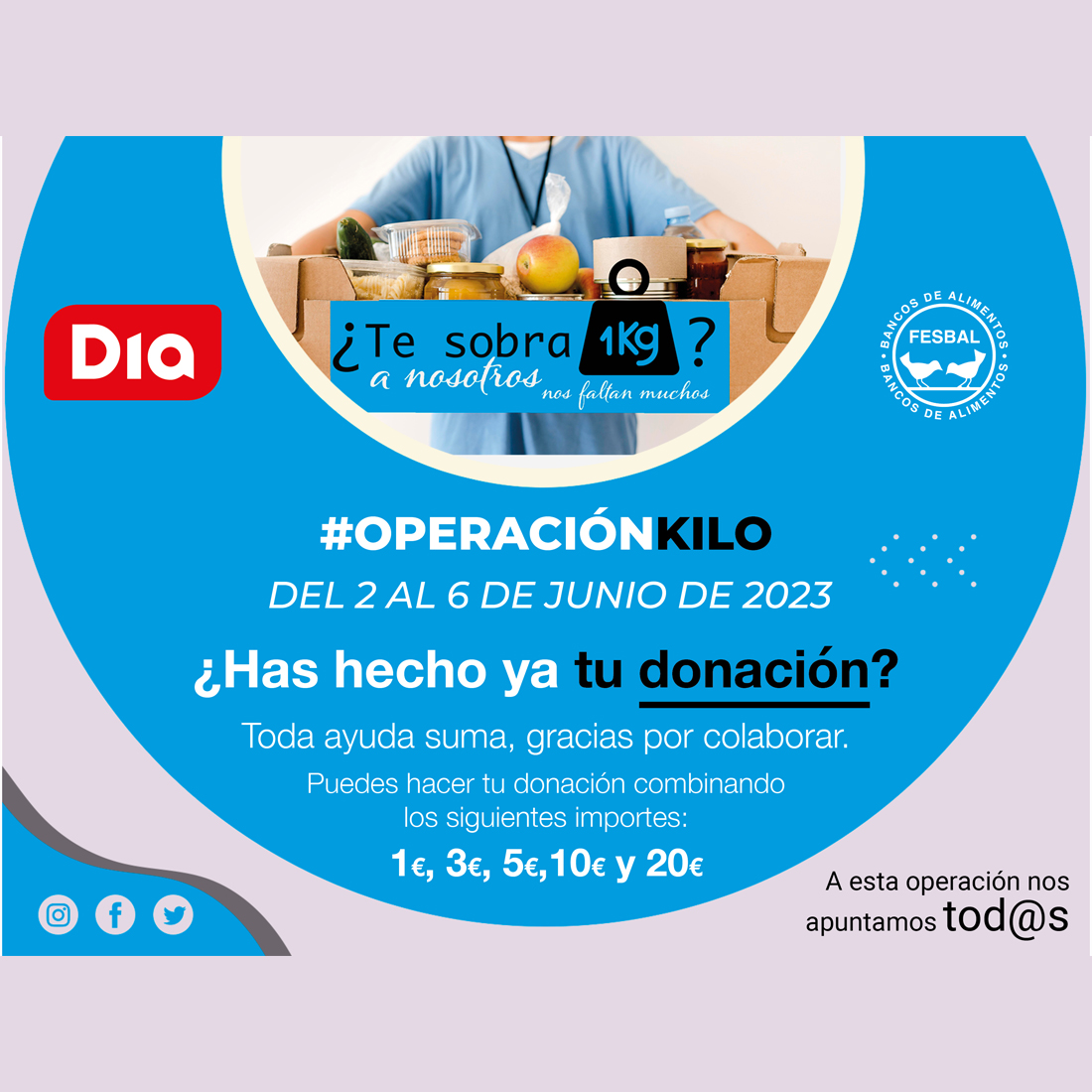 Dia se suma a la Operación Kilo de primavera de FESBAL para apoyar a los que más lo necesitan